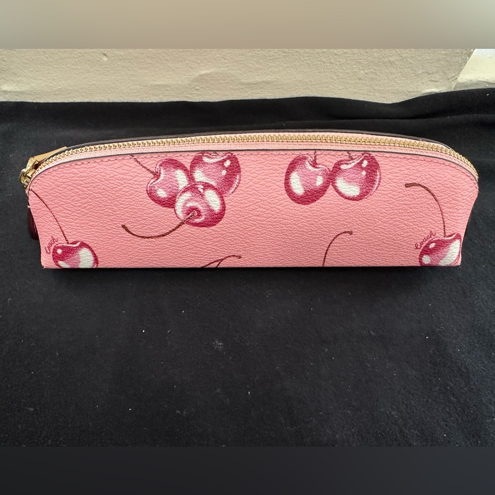 Coach Pink Cherry Print Pencil Case
